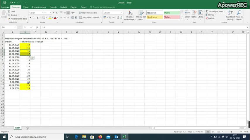 Excel - mediana